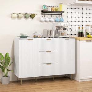 Modern Kitchen Storage Cabinet, Sideboard Buffet Cabinet w/ 3 Drawers and Adjustable Shelves for Kitchen – view 21
