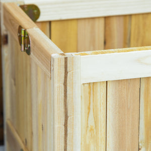 Foldable Elevated Planter Box, Wooden Raised Garden Bed for Backyard, Patio to Grow Vegetables, Herbs, Flowers, Natural