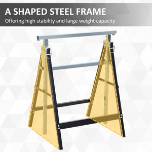 Set of 2 Adjustable Telescopic Builders Trestle, DIY Steel Work Bench Carpenter – view 4
