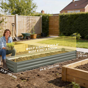 8'x2'x1' Galvanized Raised Bed, Large Elevated Planter Box for Growing Flowers, Herbs and Vegetables – view 23