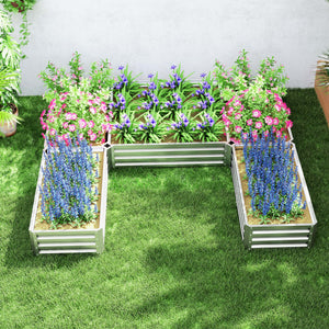 Steel Raised Garden Bed, Set of 5 Large Box Planters for Outdoor Plants Vegetables Flowers Herbs, 8x8x1ft – view 34