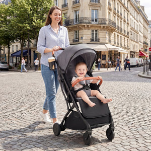 Lightweight Baby Stroller Compact Travel Stroller with One-Hand Folding-Gray view 2