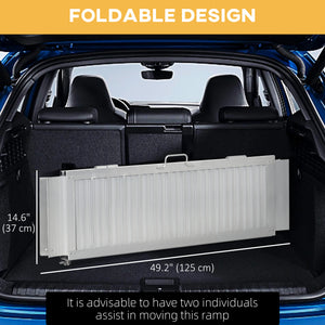 2' Portable Wheelchair Ramp Aluminum Threshold Mobility Single-fold for Scooter with Carrying Handle