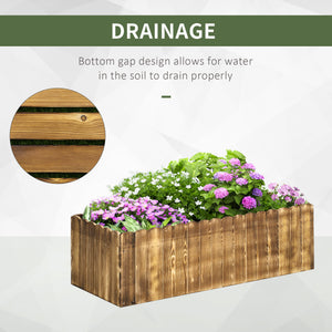 40" x 16" x 12" Wooden Raised Garden Bed, Raised Planter Box, Planter Raised Bed with Drainage Holes, Natural