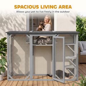 71"L Catio Outdoor Cat Enclosure, Indoor Cat Cage, Pet House, Small Animal Hutch for 1-2 Rabbit, Kitten – view 13