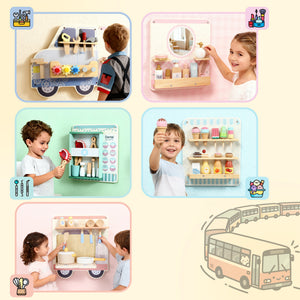 Qaba Caterpillar Montessori Busy Board, 7 in 1 Sensory Wall for Playroom Nursery Classroom, for Toddlers 3+ Years