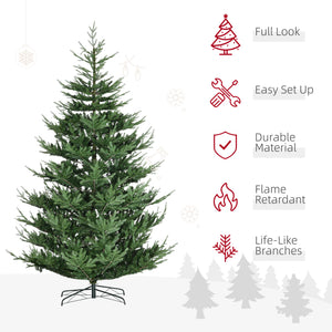 9ft Artificial Christmas Tree with Metal Base, Xmas Tree