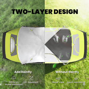 Camping Tent for 6 Man with 2000mm Waterproof Rainfly and Carry Bag for Fishing Hiking Festival, Dark Green – view 17
