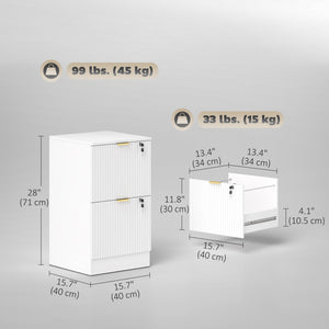 Lockable Filing Cabinet with 2 Fluted Drawers, File Cabinet with Adjustable Hanging Rails for A4 Letter – view 9