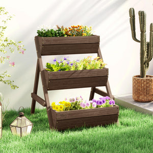 3 Tier Elevated Planter Box, Vertical Wooden Raised Garden Bed for Flowers, Vegetables, 26" x 30" x 30" – view 14