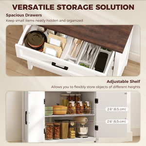 Modern Farmhouse Sideboard Buffet Cabinet with Adjustable Shelf, Storage & 2 Doors