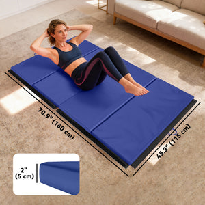 Soozier 4'x10'x2" Folding Gymnastics Tumbling Mat, Exercise Mat with Carrying Handles for Yoga, MMA, Martial Arts