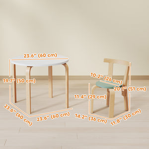 Qaba Wooden Kids Table and Chairs Set, Toddler Table and Chairs Set for 3-8 Years