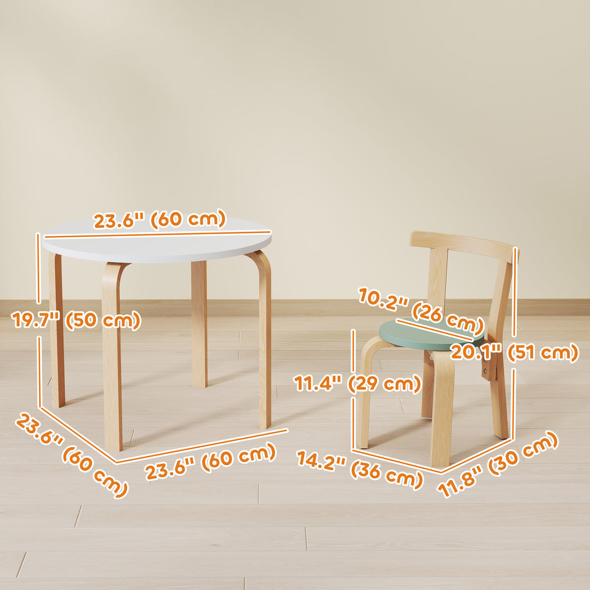 Qaba Wooden Kids Table and Chairs Set, Toddler Table and Chairs Set for 3-8 Years