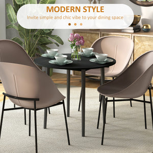 Folding Dining Table, Round Drop Leaf Kitchen Table for Small Spaces with Wood Legs, Oak – view 11