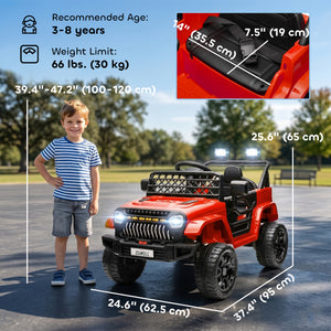 Qaba 12V Ride on Truck, Electric Car for Kids with Remote Control, Suspension, 3 Speeds, USB Music Headlights