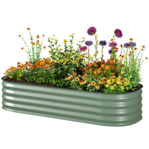 4.9 x 2 x 1ft Galvanized Raised Garden Bed Kit, Metal Planter Box with Safety Edging, Black – view 15
