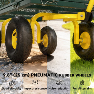Garden Cart, Utility Wagon Cart with Removable Sides, Convert into Flatbed, 10" Wheels – view 3