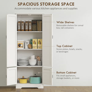 48" 4-Door Storage Cabinet Multi-Storey Large Space Pantry with Adjustable Shelves Black – view 24
