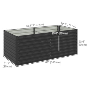 5' x 3' x 2' Raised Garden Bed, Galvanized Planter Box for Growing Flowers, Herbs and Vegetables, Black – view 9