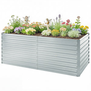 5' x 3' x 2' Raised Garden Bed, Galvanized Planter Box for Growing Flowers, Herbs and Vegetables, Black – view 36
