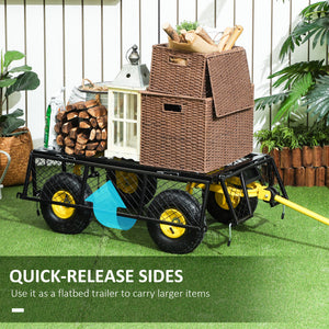 Garden Cart, Utility Wagon Cart with Removable Sides, Convert into Flatbed, 10" Wheels – view 11