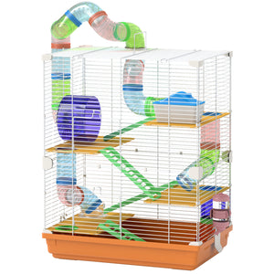5 Tiers Hamster Cage Portable with Exercise Wheels Play Tube Water Bottle Dishes House Ladder for Gerbils – view 22