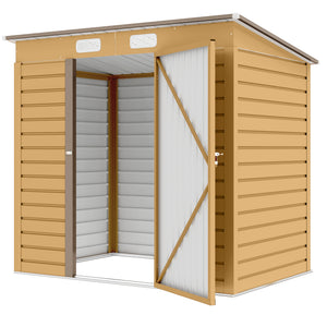 6 x 4FT Galvanized Garden Storage Shed, Metal Outdoor Shed with Double Doors and 2 Vents, Grey – view 22