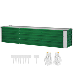 6' x 1.5' x 1.3' Galvanized Raised Garden Bed, Elevated Large Metal Planter Box w/ Install Gloves for – view 8