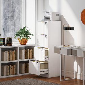 Lockable Filing Cabinet with 2 Fluted Drawers, File Cabinet with Adjustable Hanging Rails for A4 Letter – view 42