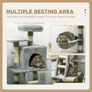 52 Inch Large Cat Tree for Indoor Cats, Dark Grey – view 10