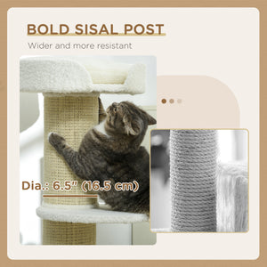 Cat Tree Kitty Tower with Sisal Mat Scratching Post, Cat Bed, Cushion, Perch, 18" x 18" x 36", Brown – view 26