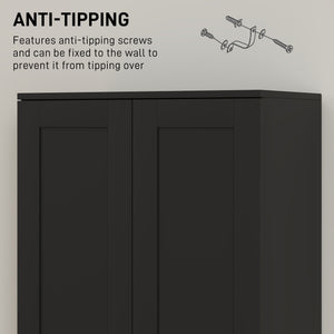 69" Tall Pantry Cabinet with Adjustable Shelves, Modern Kitchen Pantry Cabinet with Soft Close Doors, Black – view 6