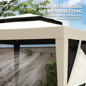 10' x 10' Outdoor Canopy Tent Party Tent with Mesh Netting and Double Tier Roof for Backyard, Garden – view 5