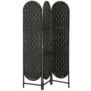 Bohemian Privacy Screen, Folding Room Divider with 3 Panels and Arched Top for Bedroom Living Room Office