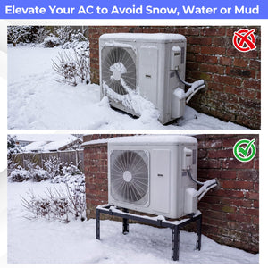 Mini Split Ground Stand Adjustable for 9000-36000 BTU Ductless Air Conditioners Heat Pump-Black view 9