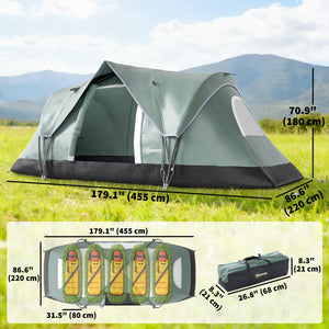 5 Person Family Tent, Outdoor Camping Tent with Lighting Hook, Carrying Bag for Camping – view 2