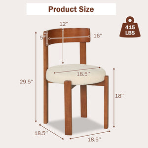 Modern Dining Chairs Set of 2 with Solid Rubber Wood Legs-Brown view 4