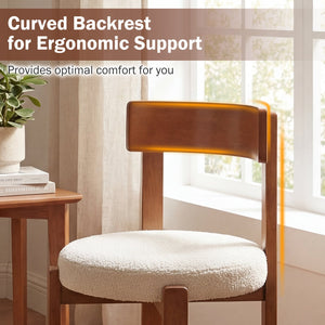 Modern Dining Chairs Set of 2 with Solid Rubber Wood Legs-Brown view 7