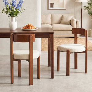Modern Dining Chairs Set of 4 with Solid Rubber Wood Legs-Brown view 3