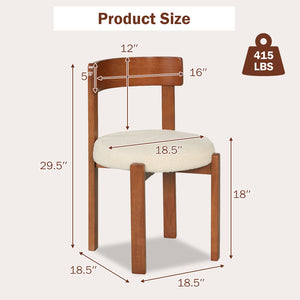 Modern Dining Chairs Set of 4 with Solid Rubber Wood Legs-Brown view 4