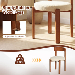 Modern Dining Chairs Set of 4 with Solid Rubber Wood Legs-Brown view 6
