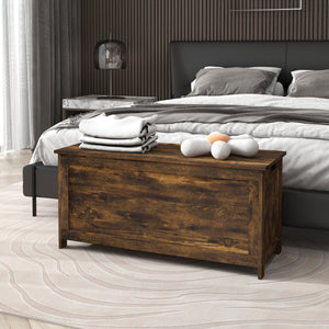 Storage Trunk with 2 Safety Hinges, Modern Entryway Bench with Side Handles, Storage Chest for Living Room – view 14