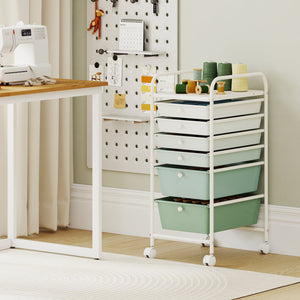 Multifunctional 6 Drawers Rolling Storage Cart Organizer-Green Gradient view 2
