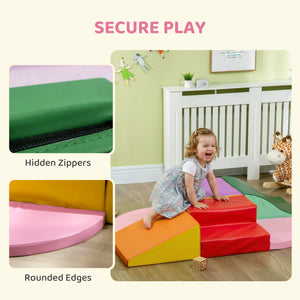 Qaba 6-Piece Soft Play for 12-36 Months Toddlers to Climb, Crawl, Slide
