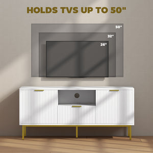 Modern TV Console for TVs up to 60 Inch, Entertainment Center with Smart RGB LED Lights and Soft Close – view 27