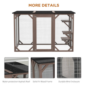 71"L Catio Outdoor Cat Enclosure, Indoor Cat Cage, Pet House, Small Animal Hutch for 1-2 Rabbit, Kitten – view 4