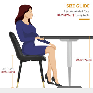 Dining Chairs Set of 2, Modern Kitchen Chair with PU Leather Upholstery and Steel Legs for Living Room – view 3