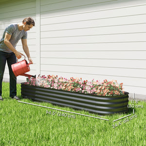 4.9 x 2 x 1ft Galvanized Raised Garden Bed Kit, Metal Planter Box with Safety Edging, Black – view 44