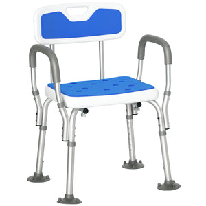 Adjustable Shower Chair with Arms and Back, Bath Chair with Regular Seat